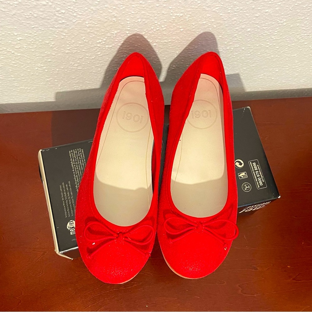 1901 Girls ballerina flats shoes - red - size 2